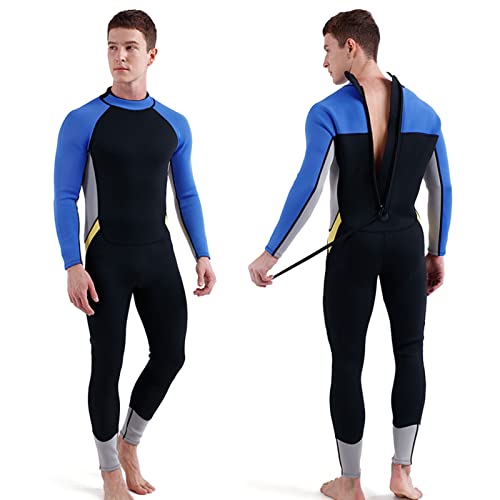 Neoprenanzug für Herren, 3 mm, mit Reißverschluss am Rücken, zum Tauchen, Surfen, Tauchen, Schwimmen von DAMET