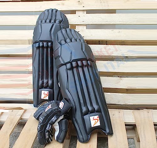 DANIAL SPORTS DS Black Cricket Batting Pad & Gloves for Mens DANIAL SPORTS DS Black Cricket Batting Pad & Gloves for Mens von DANIAL SPORTS