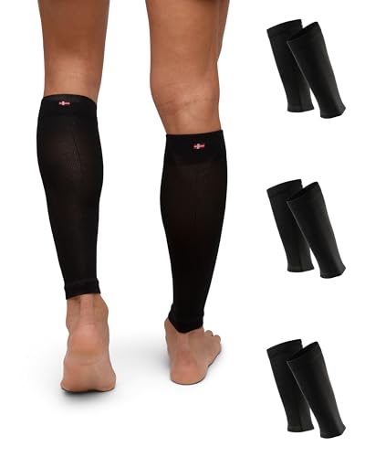 DANISH ENDURANCE 3 Paare Waden-Kompressionsstrümpfe ohne Fuß, Wadenbandage, Kompressionsstulpen, 21-26 mmHg, für Damen & Herren, Schwarz, L DANISH ENDURANCE 3 Paare Waden-Kompressionsstrümpfe ohne Fuß, Wadenbandage, Kompressionsstulpen, 21-26 mmHg, für Damen & Herren, Schwarz, L von DANISH ENDURANCE