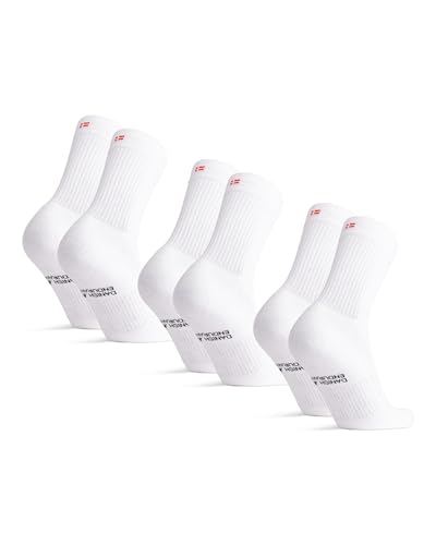 DANISH ENDURANCE Performance Crew Socken, Weiß - 3 Paare, Gr.- EU 35-38 von DANISH ENDURANCE