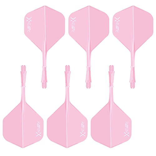 DARTS Sport Edition RavenX Dart Flights - Dart Flights mit Schaft und Flight in einem - 6 Stück (Pink) von DARTS Sport Edition