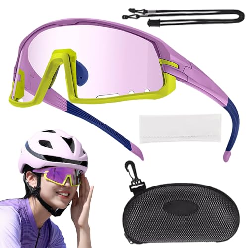 DASHIELL Fahrradbrillen, Fahrradsonnenbrillen | Reitsonnenbrillen für Herren - UV-Schutz-Fahrradbrille mit farbwechselnden Gläsern, Sport-Sonnenbrille für Damen und Herren zum Laufen von DASHIELL