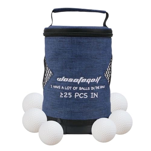 DASHIELL Golfballtasche, Golftasche, Golfball-Zylindertasche mit großem Fassungsvermögen und Reißverschluss, Leichter Golfsack, multifunktionale, Faltbare, tragbare Aufbewahrungstaschen für Golfball, von DASHIELL
