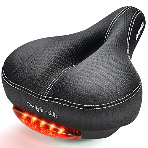 DAWAY C99 Fahrradsattel Damen & Herren - Bequemer, breiter MTB-Sattel aus hochwertigem Leder mit integriertem Rücklicht, Dual-Federung und weichem Memory-Schaum, kompatibel mit den meisten Fahrrädern DAWAY C99 Fahrradsattel Damen & Herren - Bequemer, breiter MTB-Sattel aus hochwertigem Leder mit integriertem Rücklicht, Dual-Federung und weichem Memory-Schaum, kompatibel mit den meisten Fahrrädern von DAWAY
