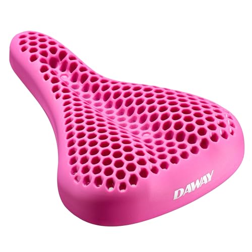 DAWAY S7 Gepolsterter Gel Fahrrad Sattelbezug - Komfortables Stoßdämpfendes Honigwaben Fahrrad Sattelpolster, rutschfest, Passt für Peloton, Mountainbike, Rennrad, Heimtrainer - Rosa, 28 cm x 18 cm DAWAY S7 Gepolsterter Gel Fahrrad Sattelbezug - Komfortables Stoßdämpfendes Honigwaben Fahrrad Sattelpolster, rutschfest, Passt für Peloton, Mountainbike, Rennrad, Heimtrainer - Rosa, 28 cm x 18 cm von DAWAY