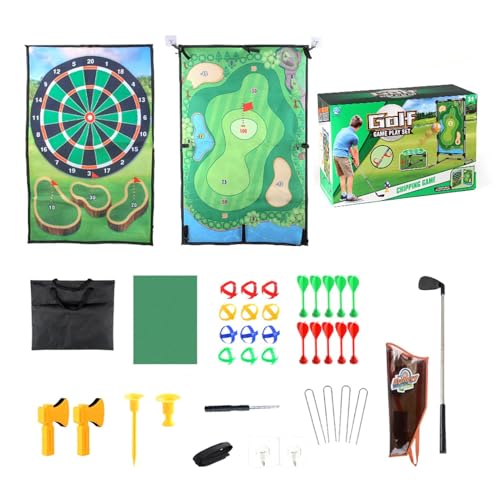 DAWCBVJQ Golfspielmatten-Set | Schlagmatte doppelseitig, Mehrzweck-Übungsmatte – Stick-Chip-Spiel, großes Golf-Trainingsmatten-Set für Zuhause, Hinterhof, Garage, Spielen von DAWCBVJQ