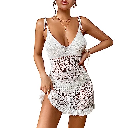 DAYnagh Damen-Badeanzug mit Aussparungen, V-Ausschnitt, Strandkleid, modisch, gehäkelt, Badeanzüge für den Urlaub von DAYnagh