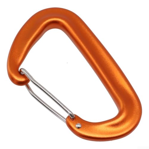 D-Form Aluminium Karabiner Karabinerhaken für Klettern, Rucksackreisen, hohe Zugfestigkeit (Orange) von DAZZLEEX