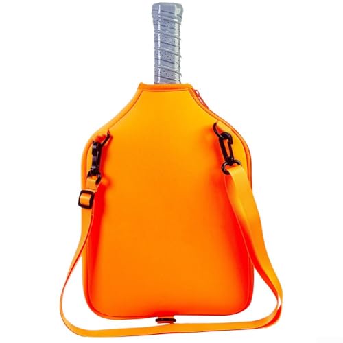 DAZZLEEX Pickleball Paddel-Schutzhülle, Neopren, Aufbewahrungstasche mit Tragegurt (Orange) von DAZZLEEX