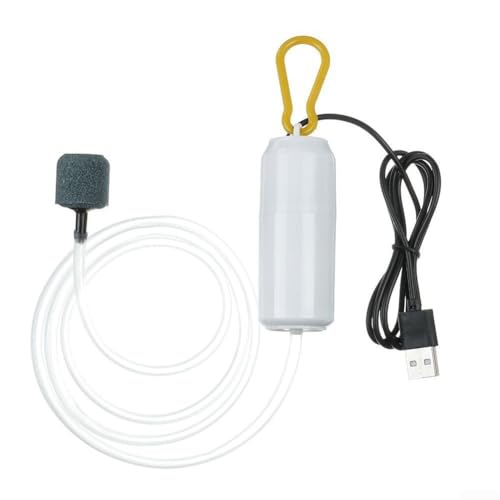 Mute USB Mini Aquarium Sauerstoffpumpe Praktisch und Tragbar Kupfermotor 4 Farben (Weiß) von DAZZLEEX