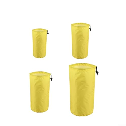 Outdoor Adventure Ready Nylon-Aufbewahrungstaschen mit Kordelzug für alle Ihre Camping-Bedürfnisse, Gelb, 4 Stück von DAZZLEEX