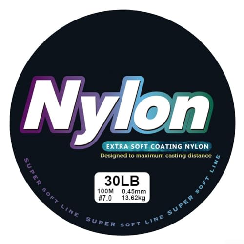 Verschleißfeste Nylon-Angelschnur, bunt und langlebig, 100 m Länge, mehrere Größen (Nr. 7.0) von DAZZLEEX