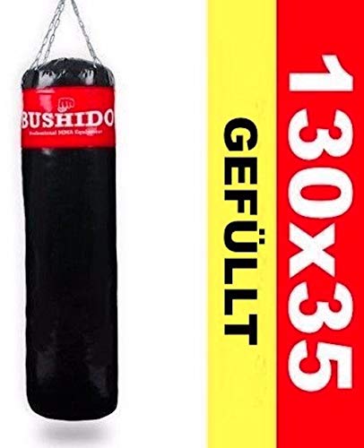 DBX BUSHIDO SPORT Boxsack Gefüllt 130 cm - Box Sack 30 kg - Training Boxen Sport und Kickboxen - Punching Bag (Rot Mit Gefüllt) von DBX BUSHIDO SPORT