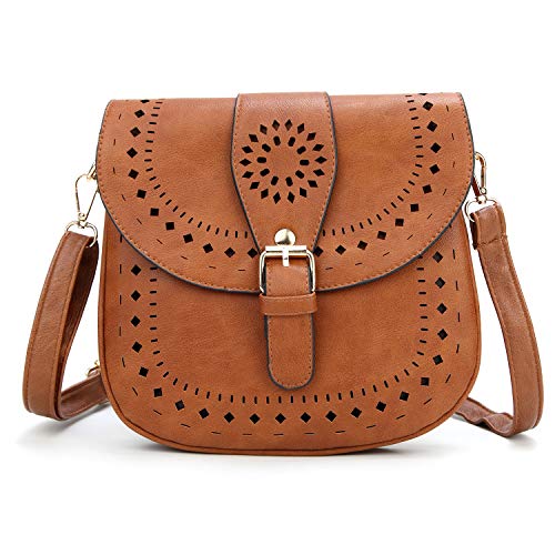 DCCN Damen PU Leder Schultertasche Kleine Umhängetasche Retro, Braun DCCN Damen PU Leder Schultertasche Kleine Umhängetasche Retro, Braun von DCCN