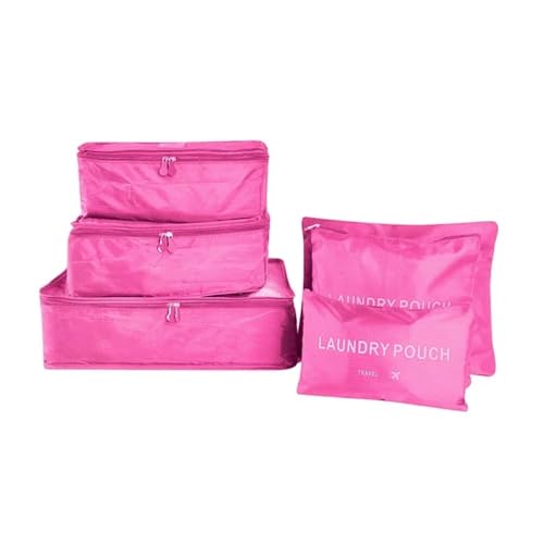 DCNIYT 6 x Reise-Organizer-Aufbewahrungstaschen, tragbarer Reisekoffer, Gepäck-Organizer, Kleidung, Schuhe, Tasche, Packtasche, Damen-Kulturbeutel, 18, Einheitsgröße von DCNIYT