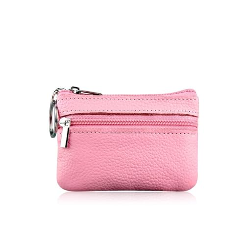 DCNIYT Damen-Geldbörse aus echtem Leder, individuelle Geschenke, Mädchen, Reißverschluss, Münzgeldbörse, Aufbewahrungstasche, Beutel, rose, 2PCS von DCNIYT