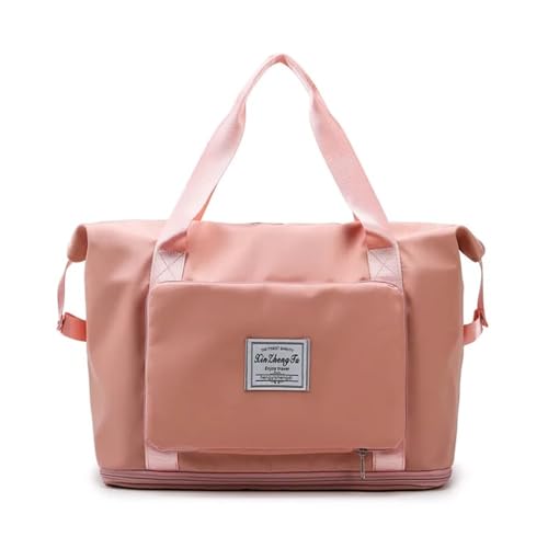 DCNIYT Faltbare große Kapazität, Aufbewahrungstasche, Reisetasche, Handgepäck, Handtasche, wasserdicht, Duffel, Damen-Schultertaschen, Sweet Pink, Einheitsgröße von DCNIYT