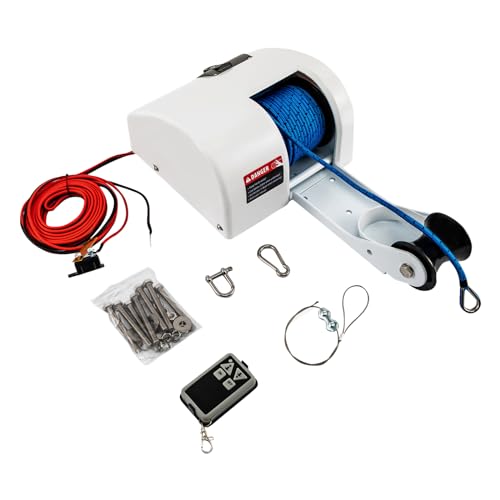 DCSYOG 12V Elektrische Ankerwinde für Boote, 20kg/45 lbs Seilwinde mit drahtloser Fernbedienung Marine Salzwasser 30M Ankerseiles Weiß DCSYOG 12V Elektrische Ankerwinde für Boote, 20kg/45 lbs Seilwinde mit drahtloser Fernbedienung Marine Salzwasser 30M Ankerseiles Weiß von DCSYOG