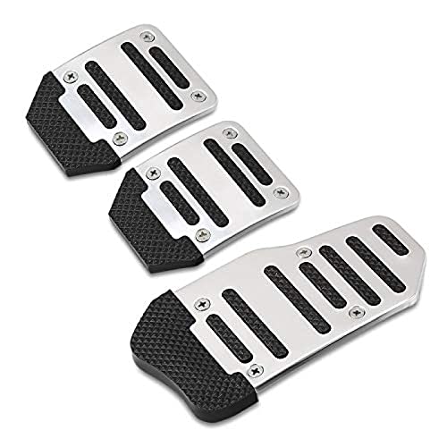 Auto-Pedal Universal-Aluminium-rutschfestes Auto-Tretauto-Modell, für Punto Audi Q5 Skoda Superb 2 Opel Corsa D Su zu&ki SV 650 Renault Espace 4 (Farbe: Blau),Silber von DCXXAN