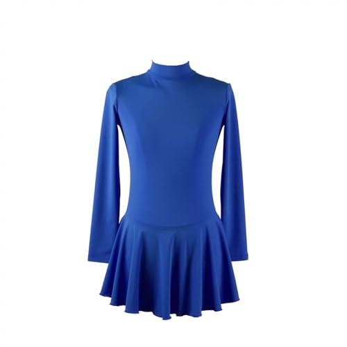 DDJITUO Eiskunstlauf Kleid, Bequemes einfarbiges Trainingskostüm aus Nylon für Wettkämpfe, Gymnastik- Lyrischer-Ballett-Tanz-Trikot Eislaufkleid,XL, Royal Blue von DDJITUO