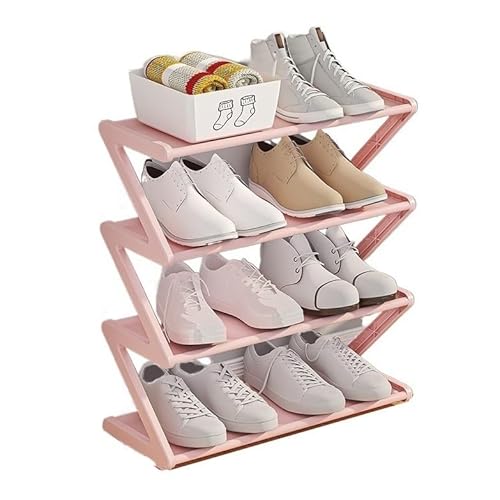 DDJKUAS 4-stufig, freistehender Schuhschrank mit verdickten Stahlrohren, multifunktionales Schuhregal für den Eingangsbereich, Schuhschrank für den Flur Smooth Sailing von DDJKUAS