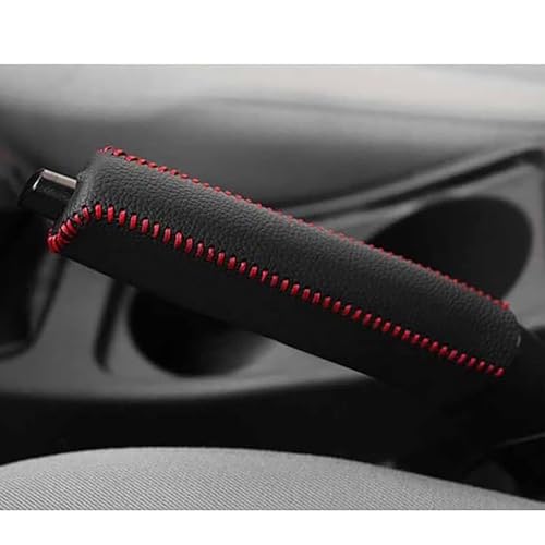 Auto Leder Handbremse Abdeckung für Audi A3 Hatchback 2014-2020, Anti-Rutsch und Langlebig Auto Handbremsschutzabdeckungör, Auto Zubehör, B/Black Red Line von DDLLZDSP
