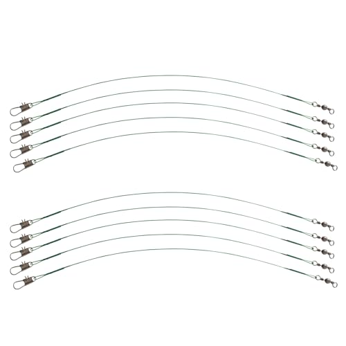 10 Stück Flexible Rotation Fluorocarbon Vorfach Leader, Edelstahl Vorfach mit Große Tragfähigkeit, Verschleißfest Angelzubehör Vorfach, Angeln Vorfächer für Raubfische Hidden-Hauptschnur (20cm) 10 Stück Flexible Rotation Fluorocarbon Vorfach Leader, Edelstahl Vorfach mit Große Tragfähigkeit, Verschleißfest Angelzubehör Vorfach, Angeln Vorfächer für Raubfische Hidden-Hauptschnur (20cm) von DEARBAG