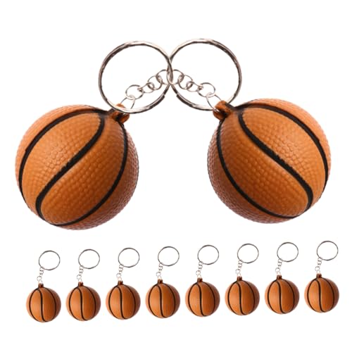 DEARMAMY 10 Stück Basketball Schlüsselanhänger Rucksack Schlüsselanhänger Kreativer Schlüsselanhänger 3D Basketball Anhänger Basketball Anhänger Sport Schlüsselanhänger Sport von DEARMAMY