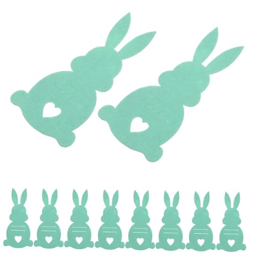 DEARMAMY 10 Stücke Ostern Tisch Dekoration Beutel Bunny Geschirr Taschen Geburtstag Utensilien Halter Ostern Bunny Besteck Taschen Ostern Kaninchen Silber Besteck Halter von DEARMAMY