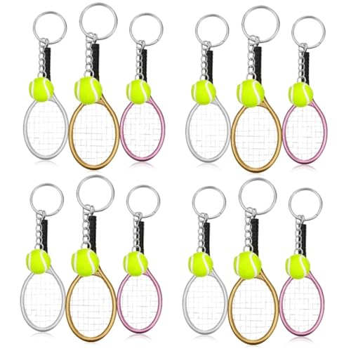 DEARMAMY 12 STK Tennisschläger Schlüsselanhänger Anhänger-schlüsselanhänger Große Schlüsselanhänger Für Kinder Tennisball Schlüsselanhänger Mini Tennis-schlüsselanhänger Beflockung von DEARMAMY