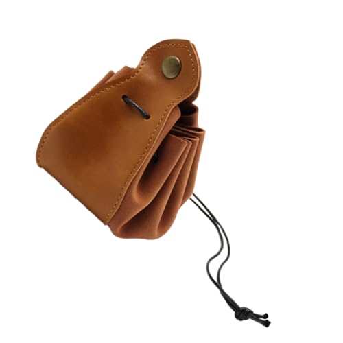 DEARMAMY 2 STK Würfel Ledertasche Würfeltasche Kartenetui Für Herren Geldbörse Mit Reißverschluss Gürteltaschen Für Damen Schlüsseltasche Für Kopfhörer Herrengürtel Farbwechsel Pu Brown von DEARMAMY