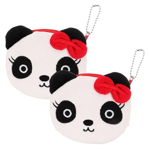 DEARMAMY 2St kindergeschenke Panda-Geldbörse Portemonnaie kleingeldbeutel Charme gesteppt Dual Münze Kupplung mit Reißverschluss Geldbörse für Frauen Metall Colorful von DEARMAMY