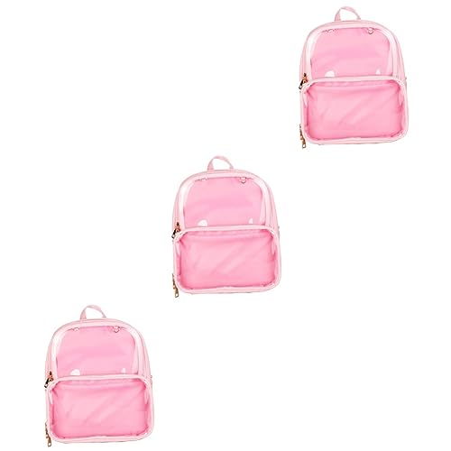 DEARMAMY 3 STK Geleebeutel Gelee-Rucksack Nachttisch Wandregal Rucksack Mit Reißverschluss Mädchenrucksack Steckdosenregal Wimperndekor Büchertasche Rosa von DEARMAMY