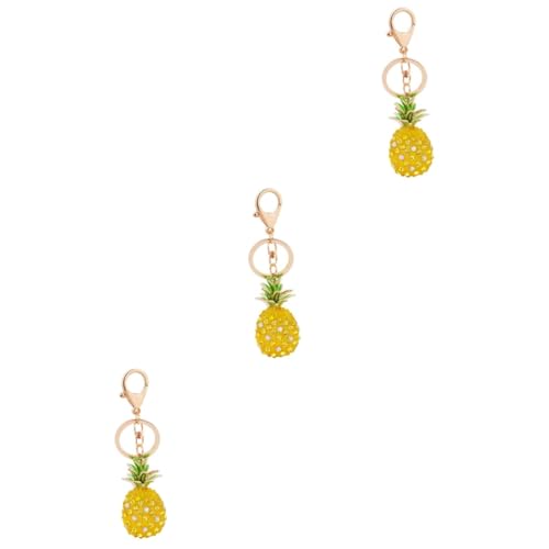 DEARMAMY 3St Schlüsselbund Schlüsselanhänger Bag Charm Gelb Charms weihnachstsgeschenk for Valentines Day gilbe modische Taschenanhänger Schlüsselringe Taschenanhänger für Damen Yellow von DEARMAMY