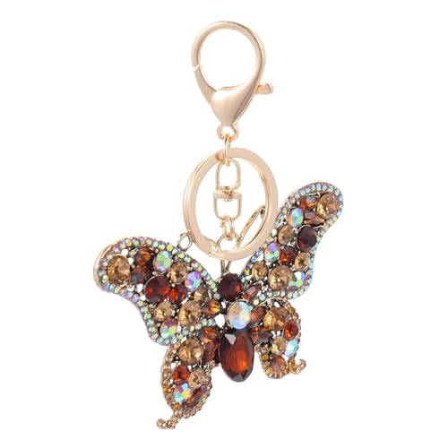 DEARMAMY 4 Stück Diamant-Schmetterlings-anhänger Zarter Schlüsselanhänger Handtaschenanhänger Rucksackanhänger in Schmetterlingsform Schlüsselanhänger Für Rucksäcke Blumenaufkleber Kristall von DEARMAMY