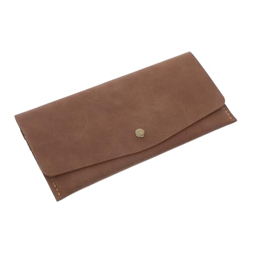 DEARMAMY Bifold-Geldbörse aus Leder Budget-Umschlaghalter süße Geldbörse Vintage-Geldbörse Vintage Geldbörse Herren Damen Geldbörse Lange Gebrauchstasche Geldbeutel PU-Leder Light Brown von DEARMAMY