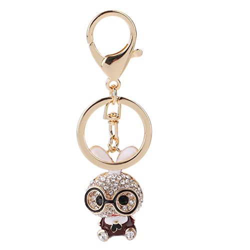 DEARMAMY Brille Hase Ornament hasenanhänger Pocket Clip schlüsselringe pkwanhänger Keychain Schlüsselbund Rucksack-Hängedekoration Schlüsselanhänger in Hasenform Strasssteine rot von DEARMAMY