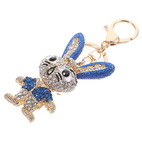 DEARMAMY Hase Schlüsselanhänger glücklich Schlüsselanhängerringe Ornamente Hasenring Figuren Bookmark Book Marker Beliebt Osterhasenverzierung Hase zum Aufhängen Zinklegierung Blue von DEARMAMY