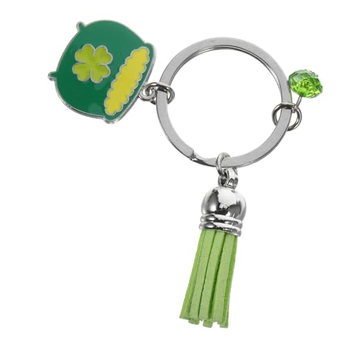 DEARMAMY Kleeblatt-Schlüsselanhänger Auto schlüsselanhänger Lanyard mit ID-Halter Zubehör Blatt Schlüsselanhänger Schlüsselringe Shamrock Schlüsselanhänger Karnevalspreise Legierung Green von DEARMAMY