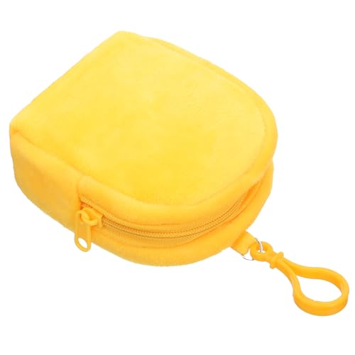 DEARMAMY Kleine Schultasche Für Handtasche Kreditkarteninhaber Für Frauen Karikatur Kleine Schminktasche Flauschiges Portemonnaie Für Mädchen Schlüssel Zubehör Mini Plüsch Yellow von DEARMAMY