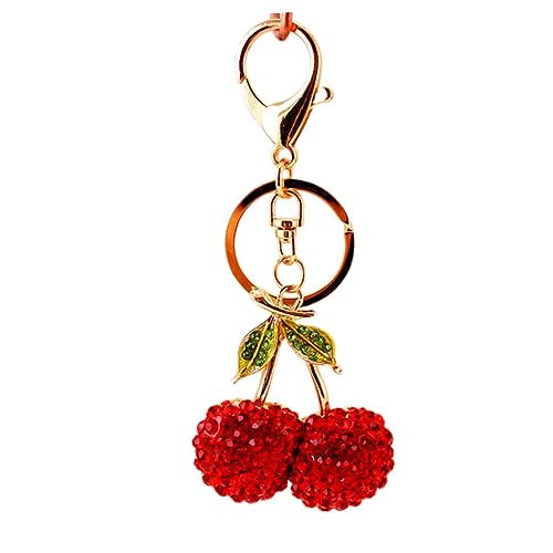 DEARMAMY Kreativer Schlüsselanhänger Cherry Aus Glitzernder Kirschen Schlüsselring Für Damen Und ädchen Mode Accessoire Für Handtaschen Geschenkidee von DEARMAMY