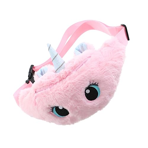 DEARMAMY Schultertaschen Kinder umhängetasche Reisetasche Kinder Umhängetasche für Teenager-Mädchen Damen kleine Umhängetasche Kinder Foto Requisiten Tasche im Einhorn-Design Plüsch Rosa von DEARMAMY