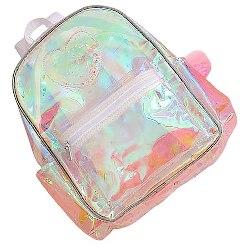 DEARMAMY Transparenter Rucksack Mit Herzmuster Für ädchen PVC Rucksack Für Konzerte Schule Und Freizeit Ideal Für Kleine Taschenliebhaberinnen von DEARMAMY