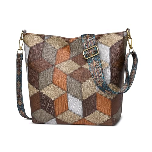DEEVORCA Damen Umhängetasche Elegante Frau Crossbody Tasche Abnehmbarer Schultergurt Klassisches Design Kontrastfarbe Reise Schule Party Crossbody Tasche Wasserdichtes PU Braun DEEVORCA Damen Umhängetasche Elegante Frau Crossbody Tasche Abnehmbarer Schultergurt Klassisches Design Kontrastfarbe Reise Schule Party Crossbody Tasche Wasserdichtes PU Braun von DEEVORCA