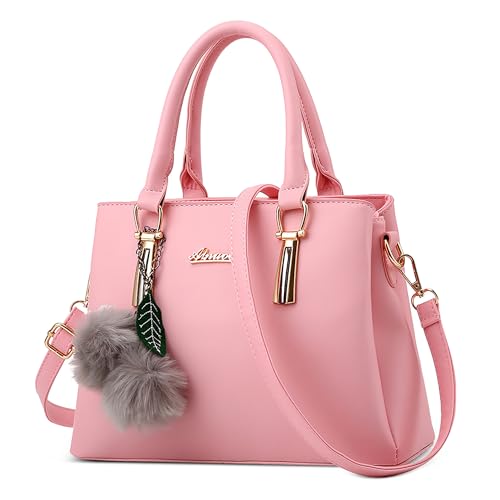 DEEVORCA Elegante Damen Handtasche Mode Schultertasche mit Süßem Pompom-Anhänger Mehrere Taschen Henkeltasche für Reise Urlaub Business Täglich PU Leder Damen Kuriertaschen Rosa DEEVORCA Elegante Damen Handtasche Mode Schultertasche mit Süßem Pompom-Anhänger Mehrere Taschen Henkeltasche für Reise Urlaub Business Täglich PU Leder Damen Kuriertaschen Rosa von DEEVORCA