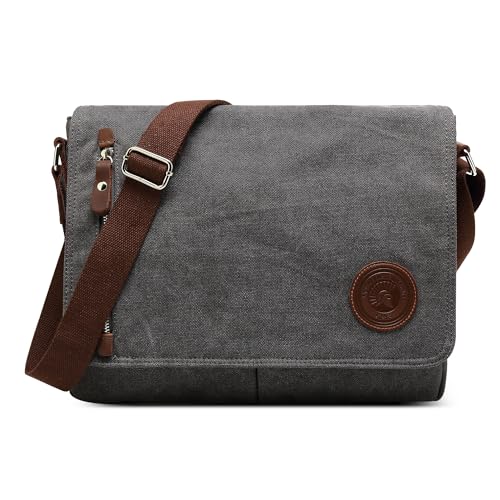 DEEVORCA Leinwand Kuriertasche Herren Groß Vintage Umhängetasche für 15 zoll Laptop für Arbeit Urlaub Lässig Geschäfts Täglich Reisen Schula Canvas Messenger Bag Herren Schultertasche Grau DEEVORCA Leinwand Kuriertasche Herren Groß Vintage Umhängetasche für 15 zoll Laptop für Arbeit Urlaub Lässig Geschäfts Täglich Reisen Schula Canvas Messenger Bag Herren Schultertasche Grau von DEEVORCA