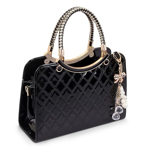DEEVORCA Mode Damen Handtasche Elegant Umhängetasche Perle Anhänger Lässig Crossbody Tasche Reisen Dating Arbeiten Party Hochzeit Pu Leder Mittel Multifunktional Messenger Bag Schwarz DEEVORCA Mode Damen Handtasche Elegant Umhängetasche Perle Anhänger Lässig Crossbody Tasche Reisen Dating Arbeiten Party Hochzeit Pu Leder Mittel Multifunktional Messenger Bag Schwarz von DEEVORCA