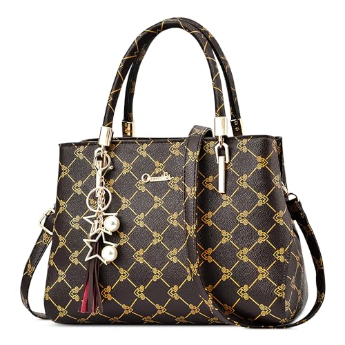 DEEVORCA Mode Damen Handtasche Elegante Umhängetaschen Casual Arbeit Party Reisen Business Große Pu Leder Henkeltasche Drucken Schultertasche Top Griff Tasche Quaste Anhänger Braun A DEEVORCA Mode Damen Handtasche Elegante Umhängetaschen Casual Arbeit Party Reisen Business Große Pu Leder Henkeltasche Drucken Schultertasche Top Griff Tasche Quaste Anhänger Braun A von DEEVORCA