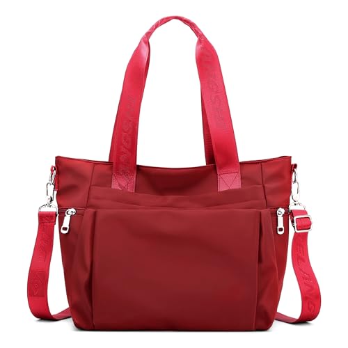 DEEVORCA Mode Damen Umhängetasche Einfach Lässig Reisen Crossbody Mehreren Taschen Messenger Handtasche Arbeiten Einkaufen Dating Multifunktional Groß Nylon Wasserdicht Handtasche Rot DEEVORCA Mode Damen Umhängetasche Einfach Lässig Reisen Crossbody Mehreren Taschen Messenger Handtasche Arbeiten Einkaufen Dating Multifunktional Groß Nylon Wasserdicht Handtasche Rot von DEEVORCA