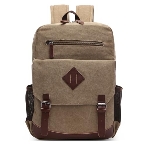 DEEVORCA Retro Canvas Herren Rucksack Mode Groß Kapazität Schulrucksack für 17.3 Zoll Laptop Mehrere Taschen Tagesrucksack Reisen Lässig Arbeit Camping Täglich Leinwand Herren Backpack Khaki DEEVORCA Retro Canvas Herren Rucksack Mode Groß Kapazität Schulrucksack für 17.3 Zoll Laptop Mehrere Taschen Tagesrucksack Reisen Lässig Arbeit Camping Täglich Leinwand Herren Backpack Khaki von DEEVORCA
